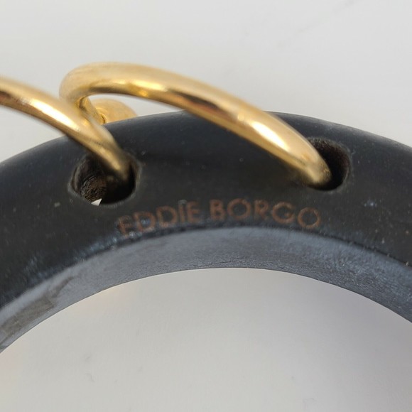 Eddie Borgo Bangle Black and Gold Tone Ball 3/4 Rings Bracelet - Picture 3 of 6
